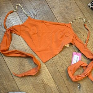 Edikted Orange Crop Top, S